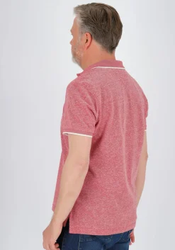 Tommy Hilfiger Linen Pique Regular Polo, heren poloshirt, rood melange