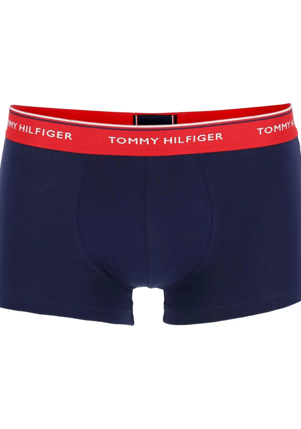 Tommy Hilfiger low rise trunk (3-pack), lage heren boxers kort, blauw met 3 kleuren tailleband