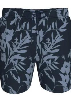 Tommy Hilfiger Medium Drawstring swimshort, heren zwembroek, donkerblauw met lichtblauwe bloemen print