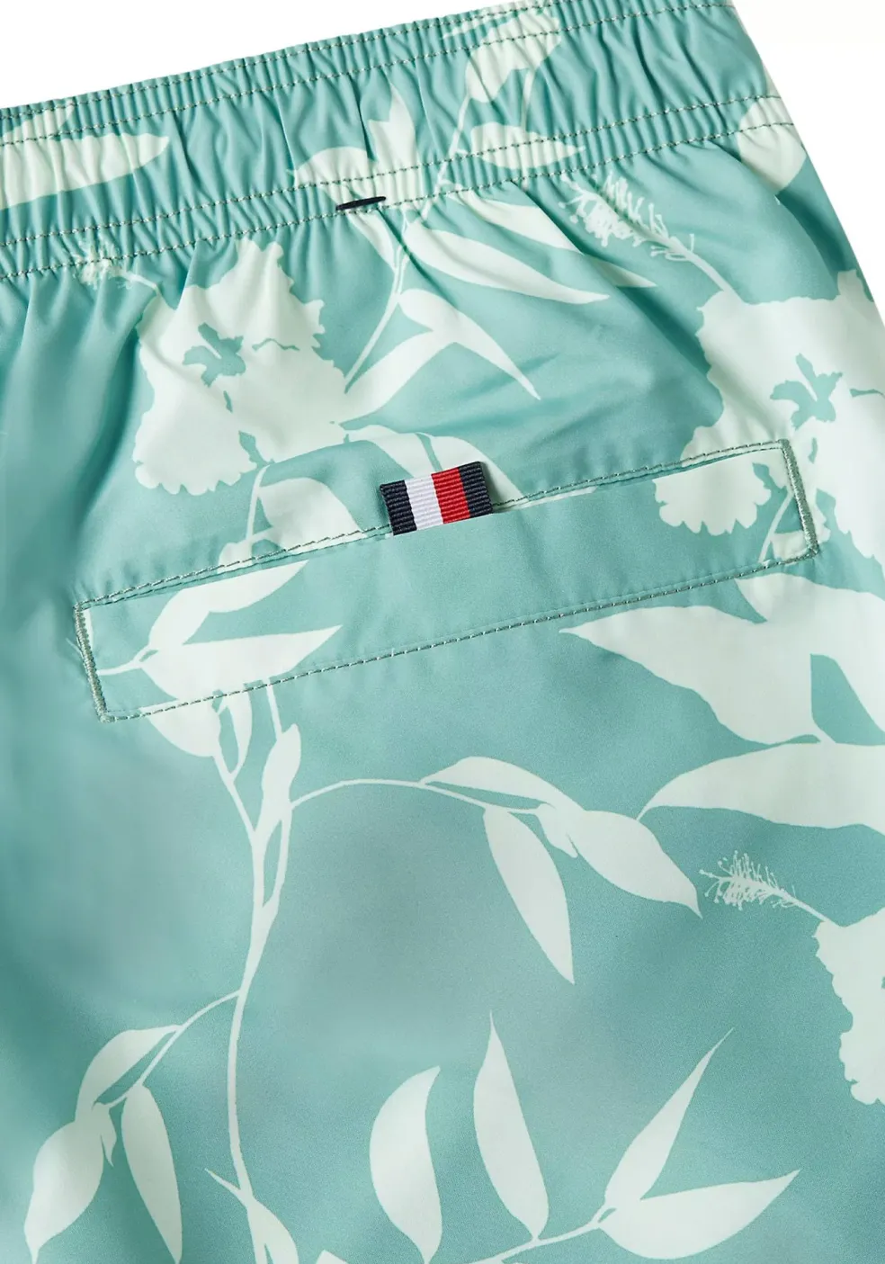 Tommy Hilfiger Medium Drawstring swimshort, heren zwembroek, groen met lichtgroene bloemen print