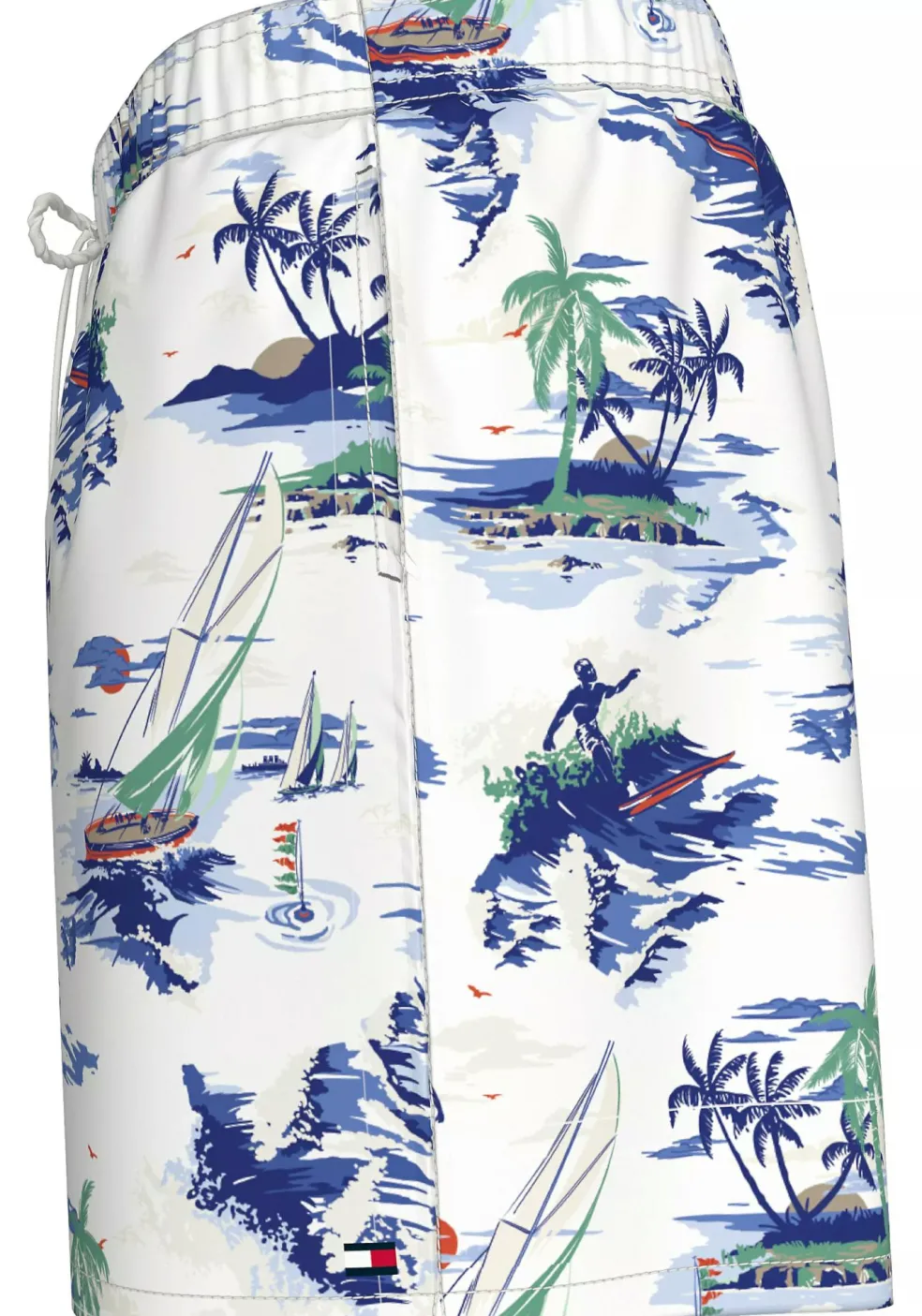 Tommy Hilfiger Medium Drawstring swimshort, heren zwembroek, wit met print