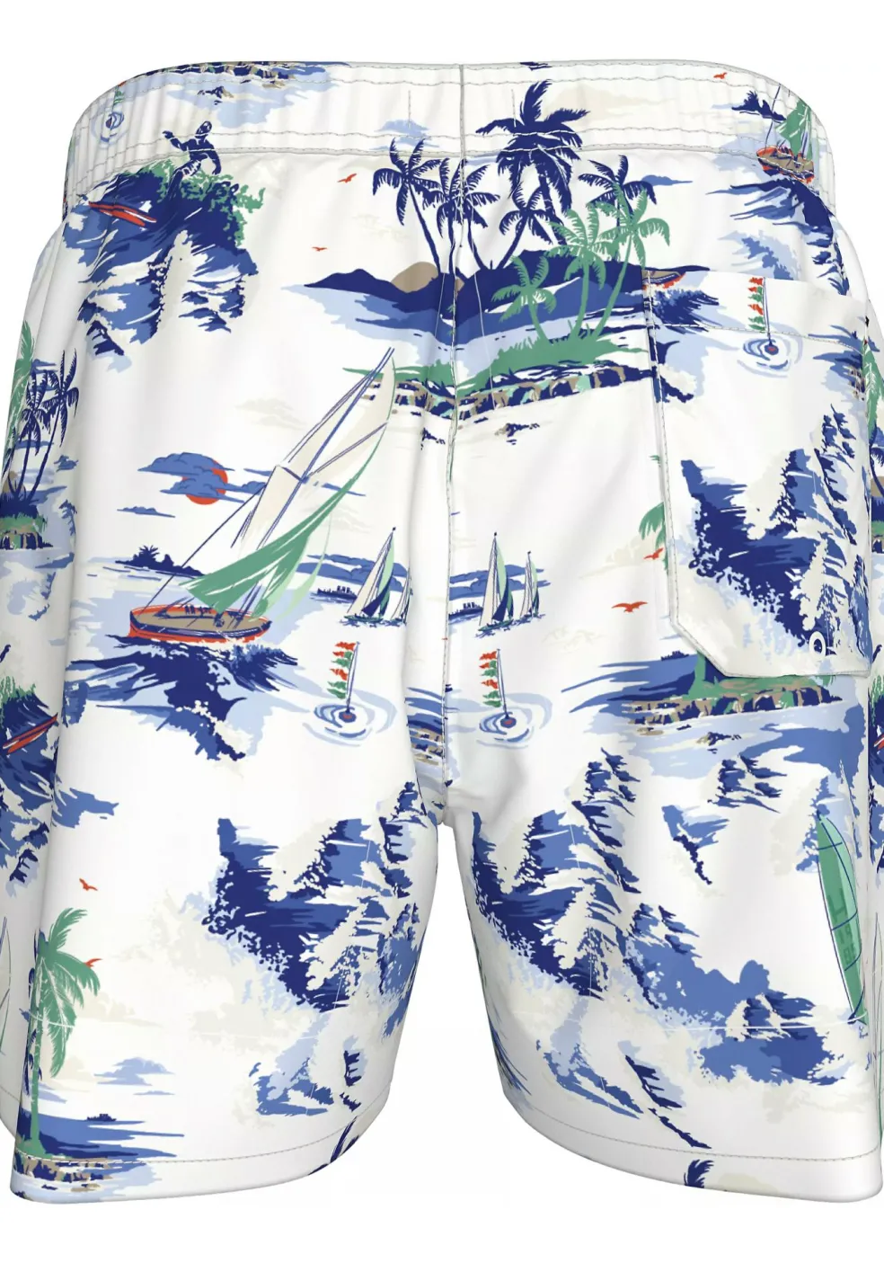 Tommy Hilfiger Medium Drawstring swimshort, heren zwembroek, wit met print
