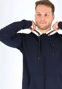 Tommy Hilfiger Nature Tech hoodie sweatvest, heren vest met capuchon, middeldik, blauw