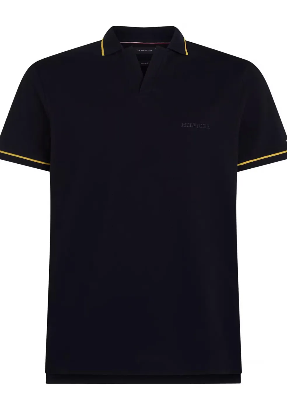 Tommy Hilfiger Open Collar Tipped Regular Polo, heren poloshirt, donkerblauw