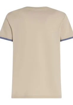 Tommy Hilfiger Performance Tipped Tee, heren T-shirt korte mouw O-hals, beige