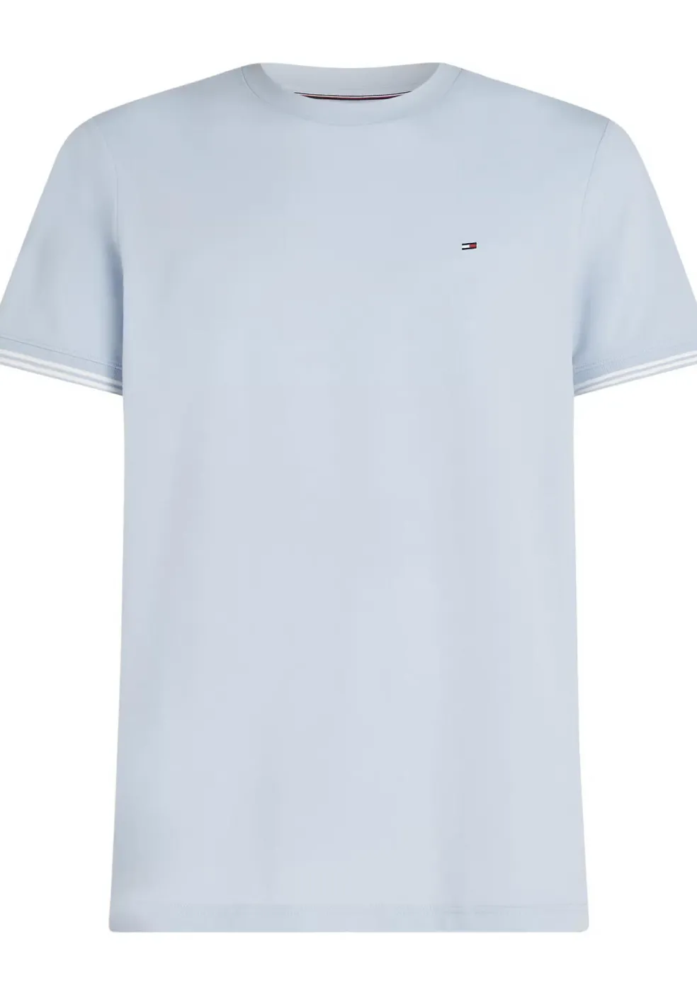 Tommy Hilfiger Performance Tipped Tee, heren T-shirt korte mouw O-hals, blauw