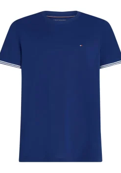 Tommy Hilfiger Performance Tipped Tee, heren T-shirt korte mouw O-hals, blauw