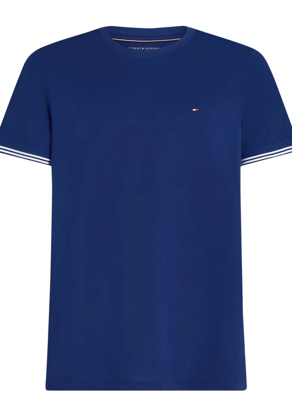 Tommy Hilfiger Performance Tipped Tee, heren T-shirt korte mouw O-hals, blauw