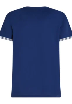 Tommy Hilfiger Performance Tipped Tee, heren T-shirt korte mouw O-hals, blauw