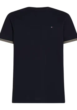 Tommy Hilfiger Performance Tipped Tee, heren T-shirt korte mouw O-hals, donkerblauw