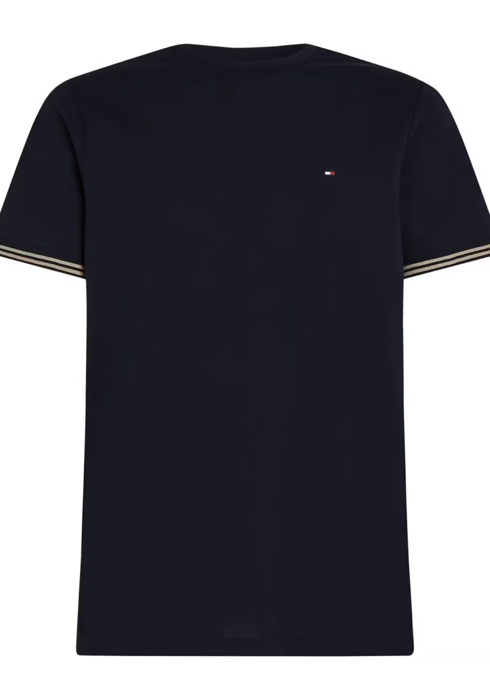 Tommy Hilfiger Performance Tipped Tee, heren T-shirt korte mouw O-hals, donkerblauw