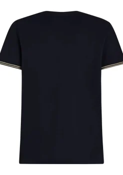 Tommy Hilfiger Performance Tipped Tee, heren T-shirt korte mouw O-hals, donkerblauw