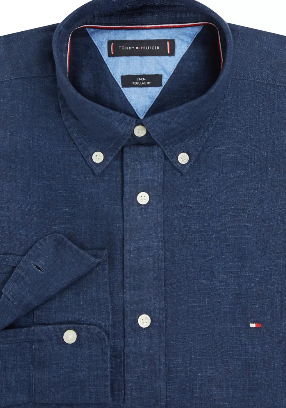 Tommy Hilfiger Pigment Dyed Regular Fit Shirt, popeline, donkerblauw