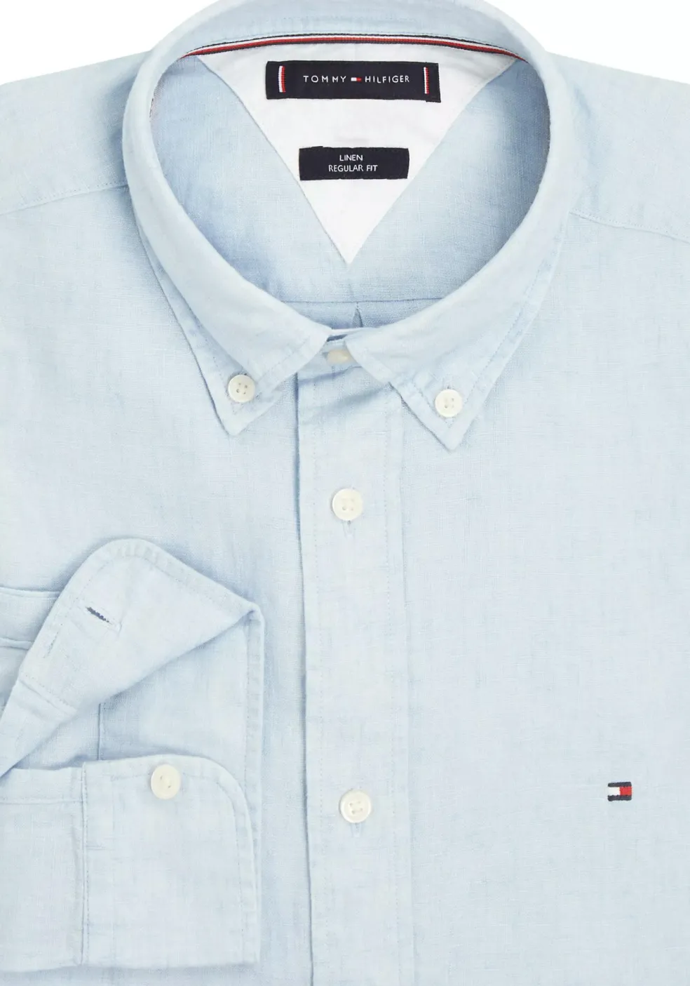 Tommy Hilfiger Pigment Dyed Regular Fit Shirt, popeline, lichtblauw