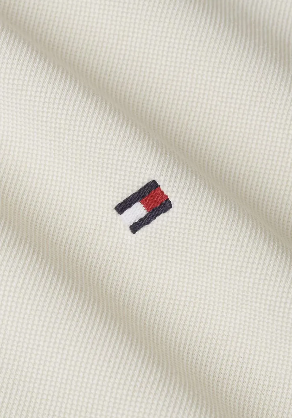 Tommy Hilfiger Pique Zip Regular Polo, heren poloshirt, offwhite