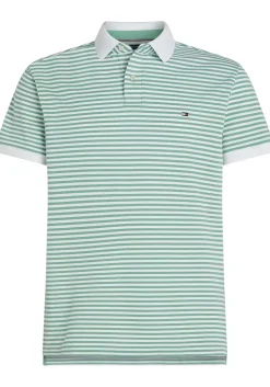 Tommy Hilfiger 1985 Regular Polo, heren poloshirt, groen met wit gestreept