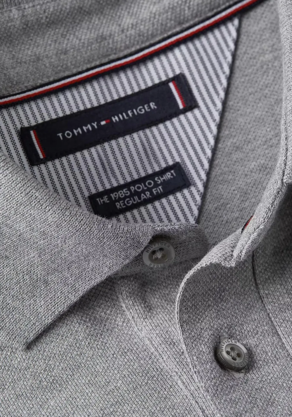 Tommy Hilfiger 1985 Regular Polo, heren poloshirt, middengrijs melange