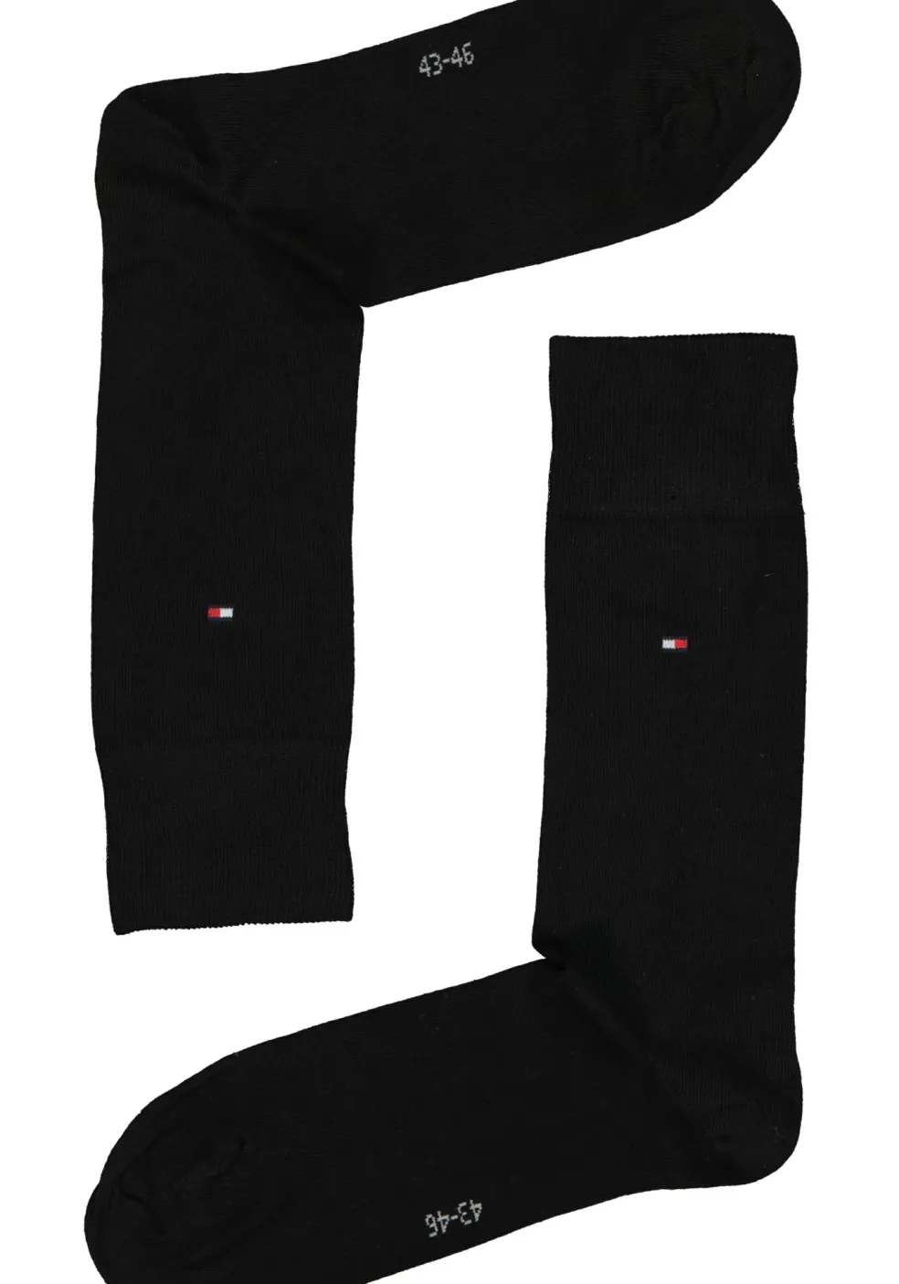 Tommy Hilfiger Rugby Stripe Socks (2-pack), herensokken katoen gestreept en uni, zwart met grijs
