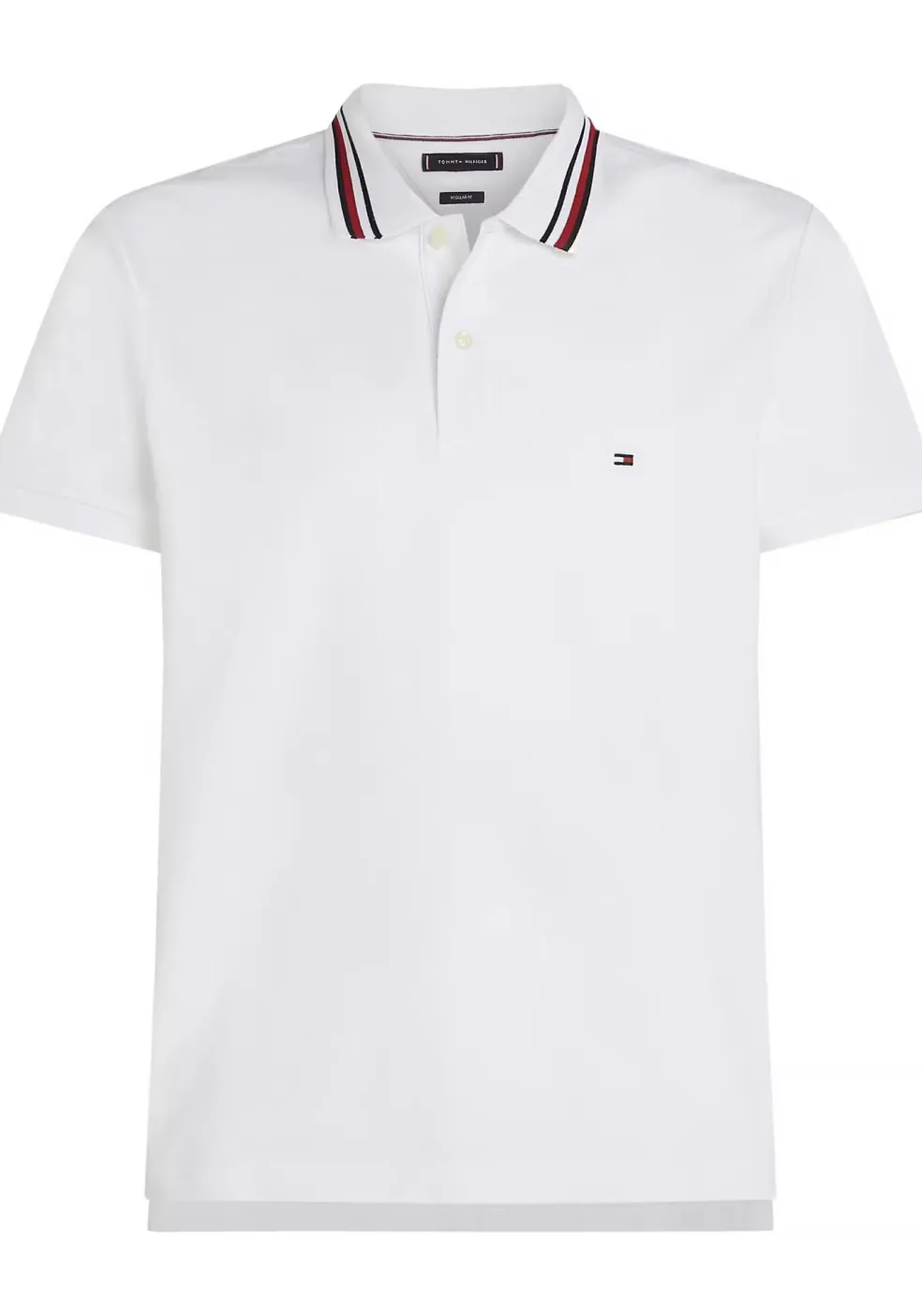 Tommy Hilfiger RWB Collar Regular Polo, heren poloshirt, wit