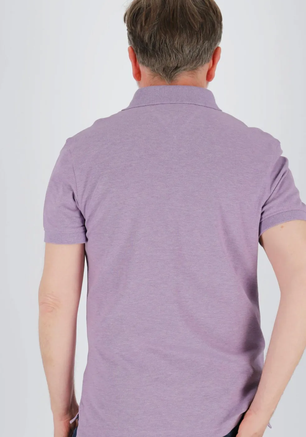 Tommy Hilfiger 1985 Slim Polo, heren poloshirt, lila melange