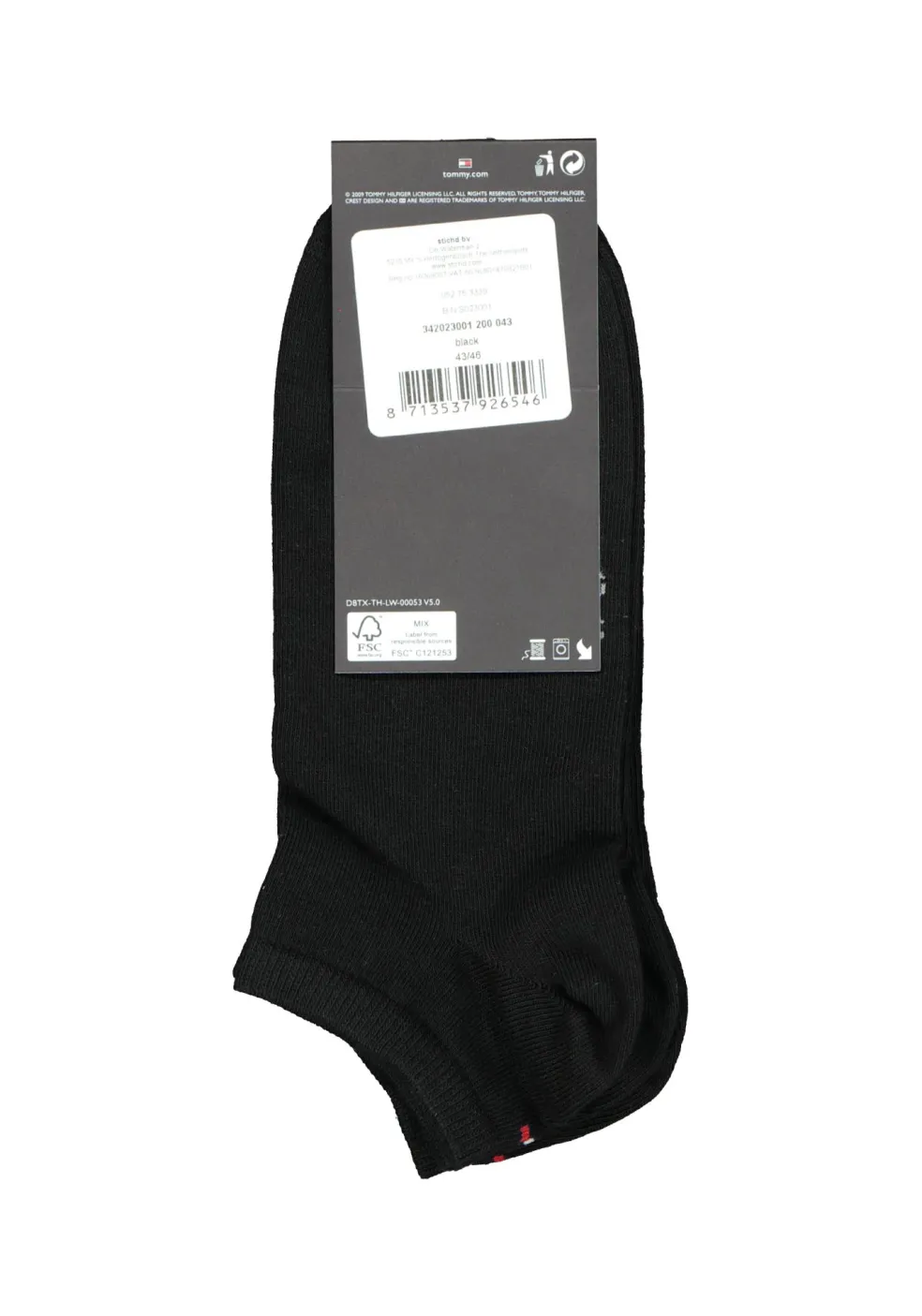 Tommy Hilfiger Sneaker Socks (2-pack), heren enkelsokken katoen, zwart