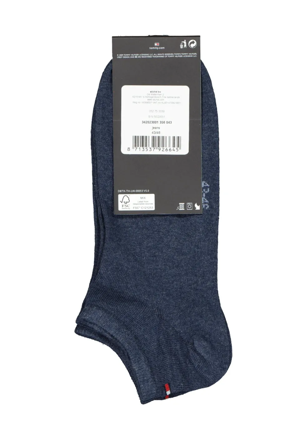 Tommy Hilfiger Sneaker Socks (2-pack), heren enkelsokken katoen, jeans blauw