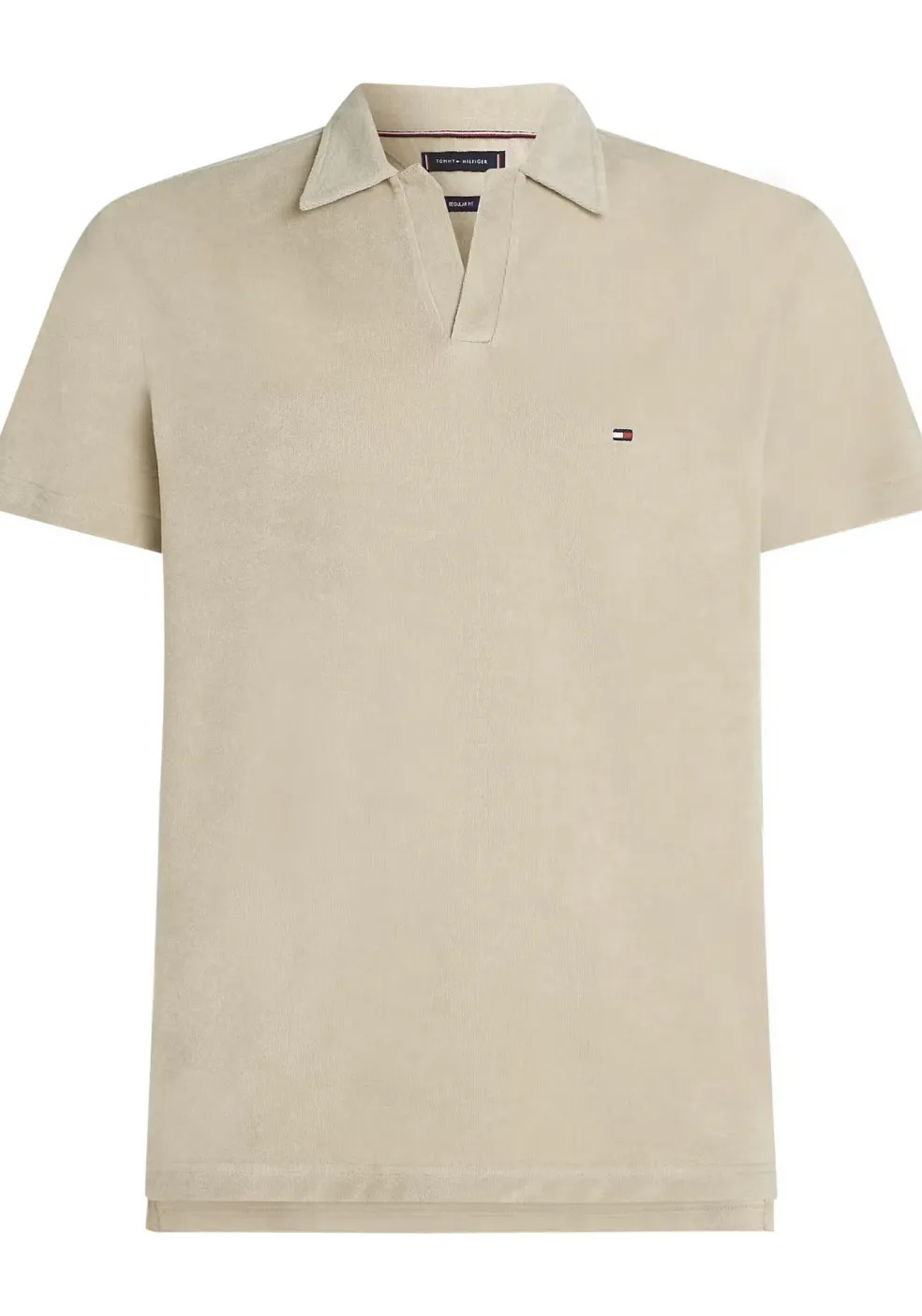 Tommy Hilfiger Towelling Regular Polo, heren poloshirt, beige