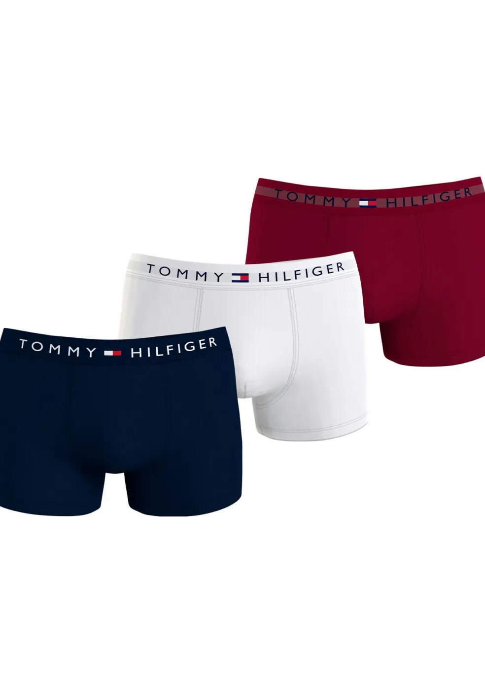 Tommy Hilfiger trunk (3-pack), heren boxers normale lengte, rood, wit, blauw