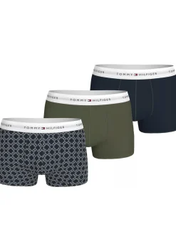 Tommy Hilfiger trunks (3-pack), heren boxers normale lengte, groen, blauw, print