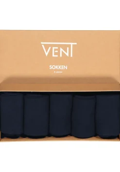 VENT herensokken katoen (5-pack), navy blauw