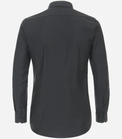 VENTI body fit overhemd, dobby, antraciet