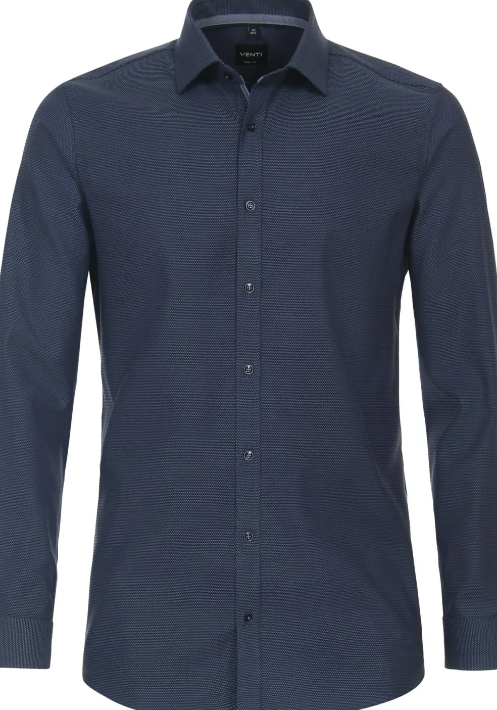 VENTI body fit overhemd, dobby, blauw