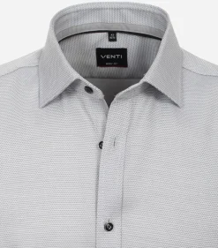VENTI body fit overhemd, dobby, grijs