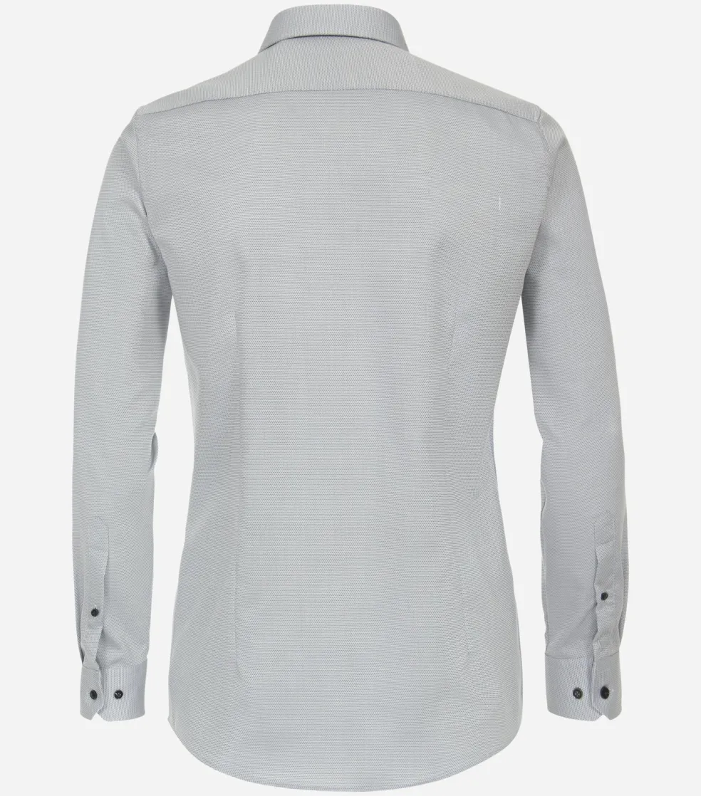 VENTI body fit overhemd, dobby, grijs