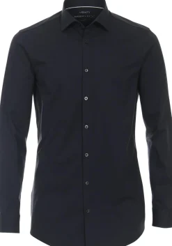 VENTI body fit overhemd, jersey, blauw