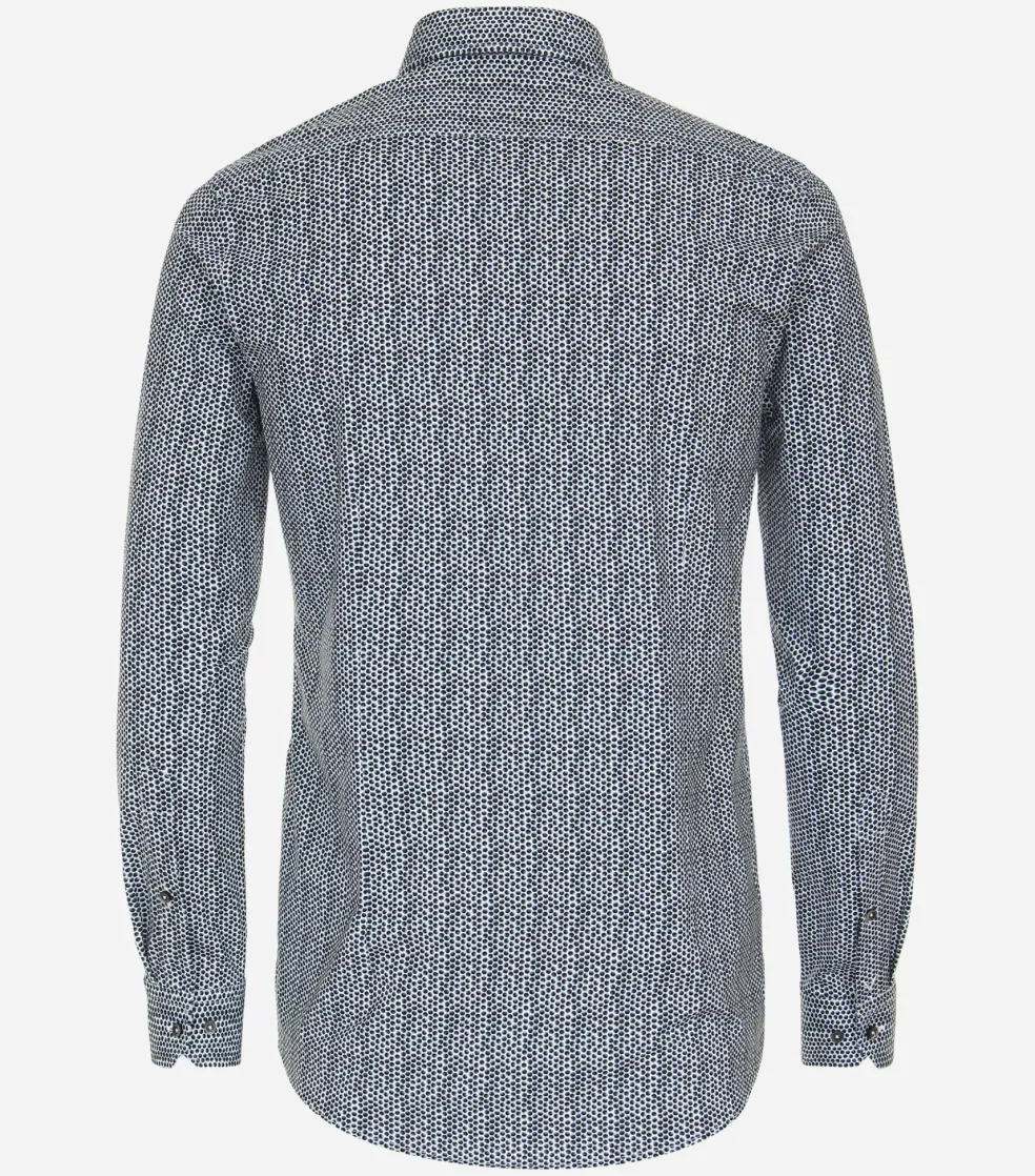 VENTI body fit overhemd, jersey, blauw dessin