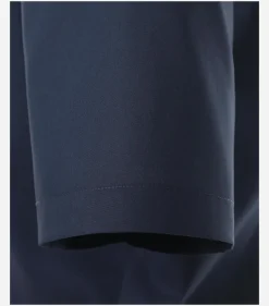 VENTI body fit overhemd, korte mouw, popeline, blauw