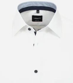 VENTI body fit overhemd, korte mouw, popeline, wit