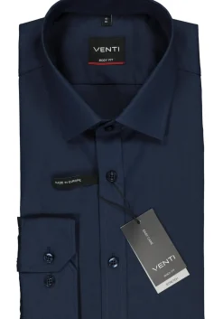 VENTI body fit overhemd, marine blauw