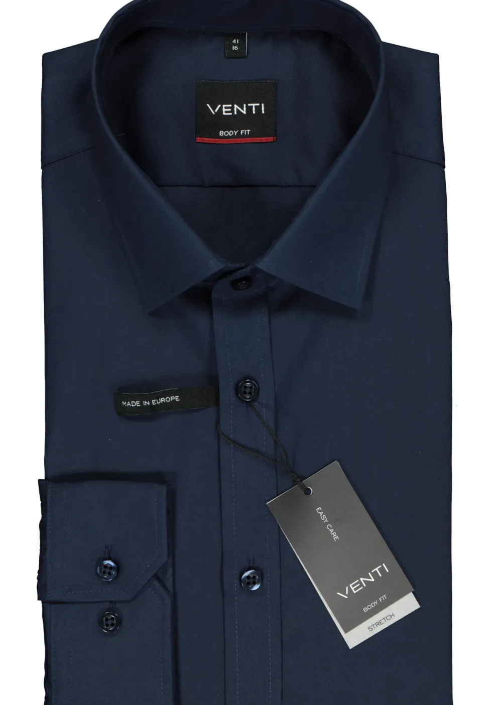 VENTI body fit overhemd, marine blauw