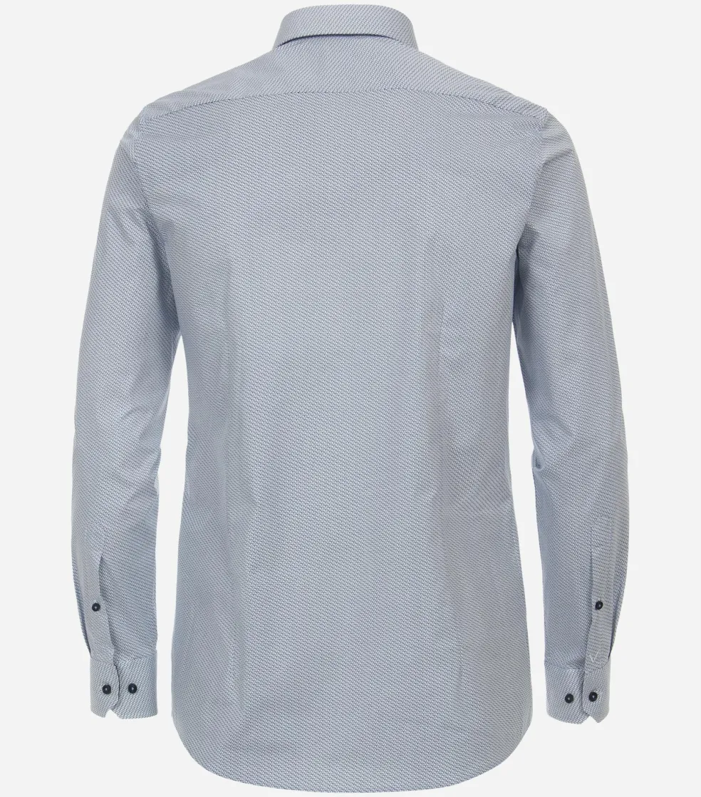 VENTI body fit overhemd, mouwlengte 72 cm, popeline, blauw