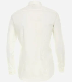 VENTI body fit overhemd, mouwlengte 7, popeline, beige