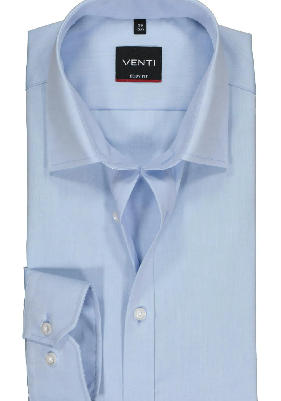 VENTI body fit overhemd, mouwlengte 7, popeline, blauw
