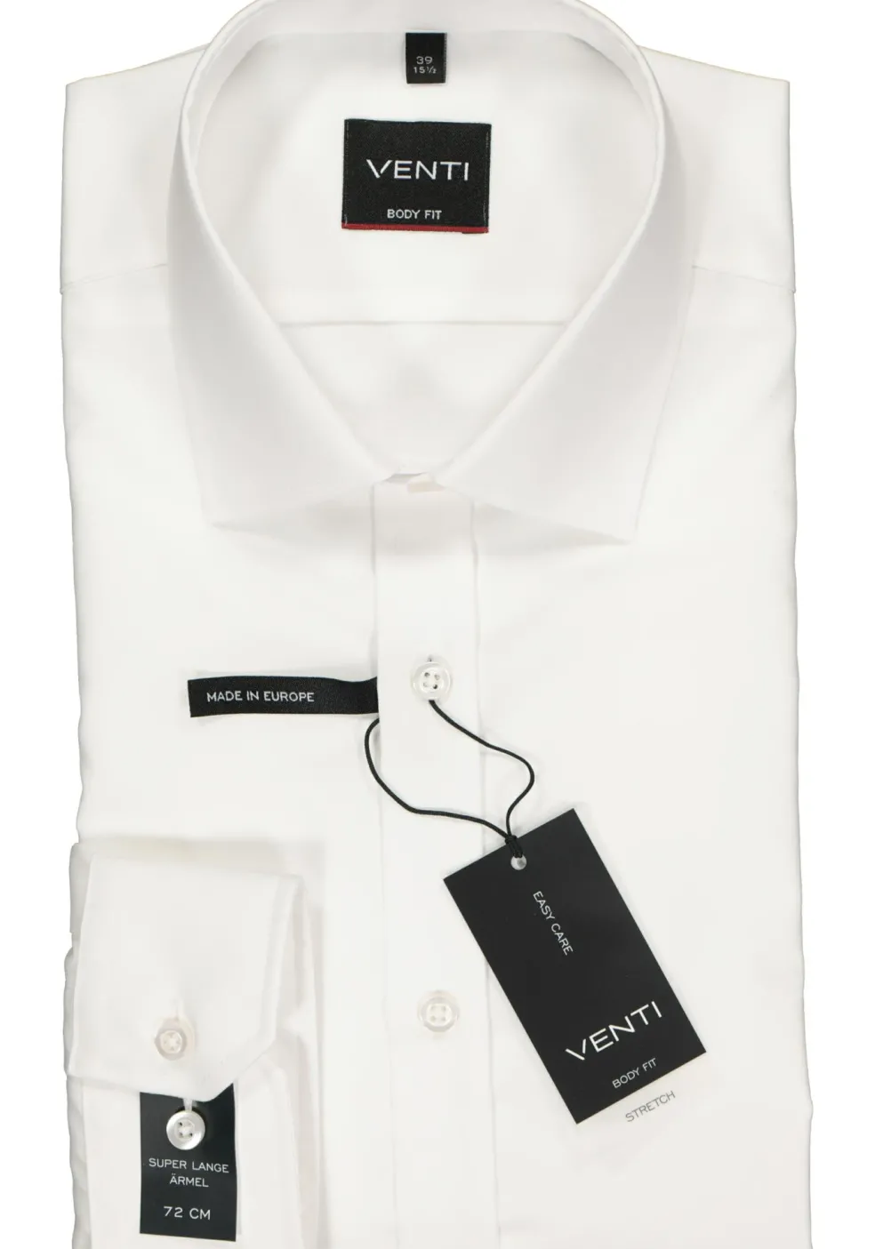 VENTI body fit overhemd, mouwlengte 72 cm, wit