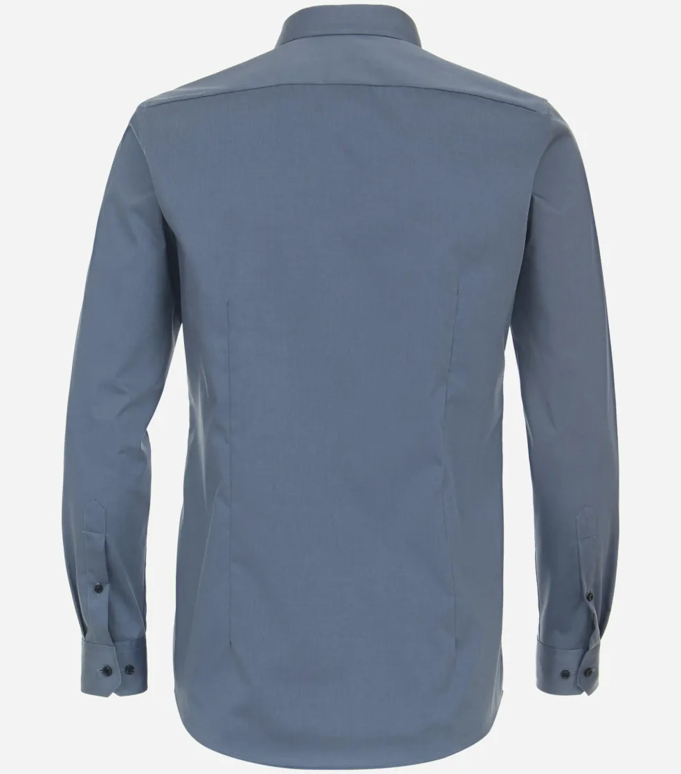 VENTI body fit overhemd, popeline, blauw