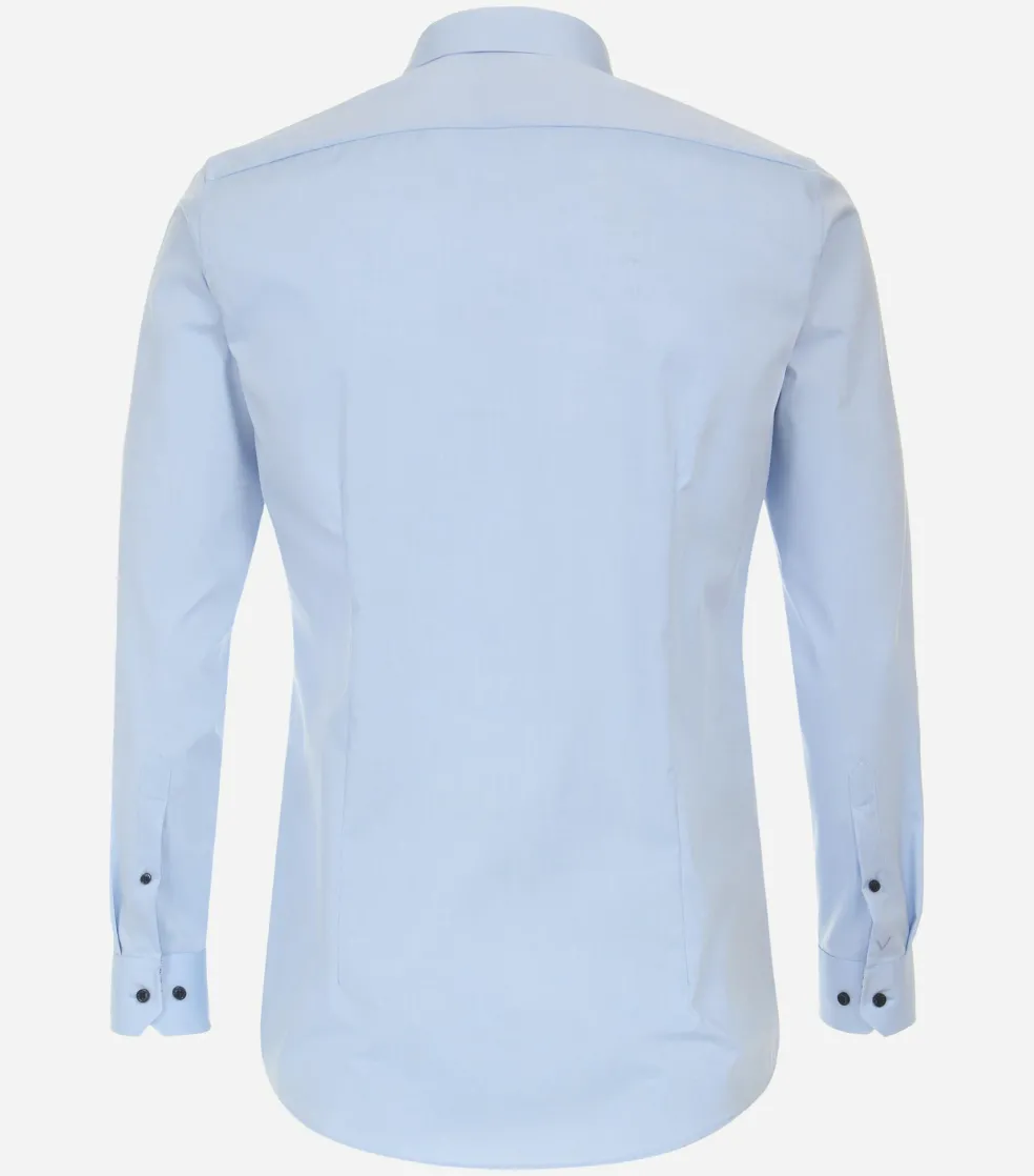 VENTI body fit overhemd, popeline, blauw