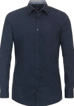 VENTI body fit overhemd, popeline, blauw