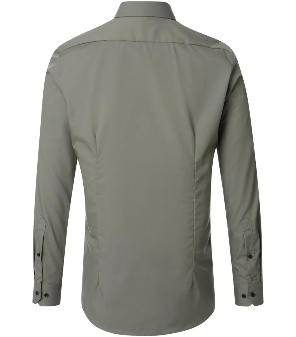 VENTI body fit overhemd, popeline, groen