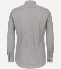 VENTI body fit overhemd, popeline, rood dessin