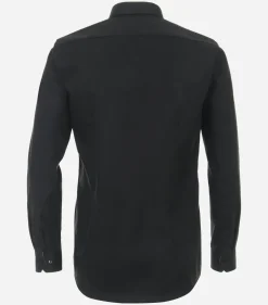VENTI body fit overhemd, popeline, zwart